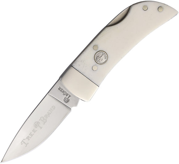 Boker Tree Brand Lockback White Smooth Bone Folding D2 Steel Pocket Knife 110894