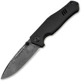 Boker 1969 Z28-Damast Shadow Linerlock Black Aluminum Folding Damascus Knife 111110DAM