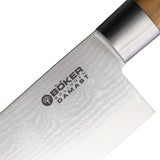 Boker Trio Olive Wood Damascus Fixed Blade 3pc Kitchen Knife Set w/ Towel 130440SET