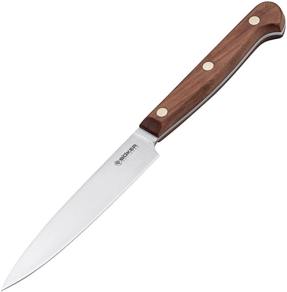 Boker Cottage Craft Paring Plumwood Carbon Steel Fixed Blade Kitchen Knife 130499