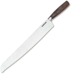 Boker Solingen Core Bread XXL Walnut Wood X50CrMoV15 Serrated Fixed Blade Kitchen Knife 130753
