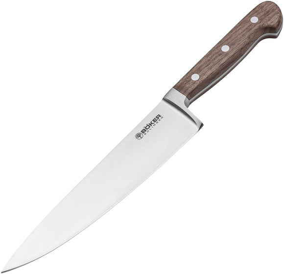 Boker Heritage Chef's Walnut Wood X50CrMoV15 Fixed Blade Kitchen Knife 130906