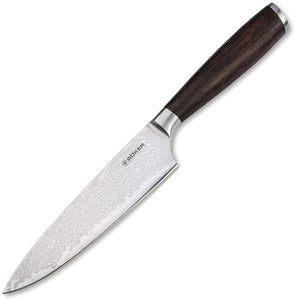 Boker Meisterklinge Master Blade Small Chef's Oak Damascus VG-10 Fixed Blade Kitchen Knife 130951DAM