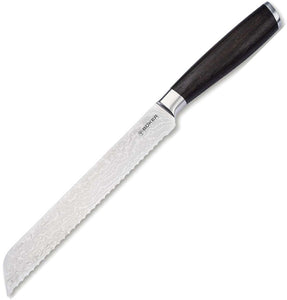Boker Bread Oak Wood Damascus Serrated Fixed Blade Kitchen Knife 130953DAM