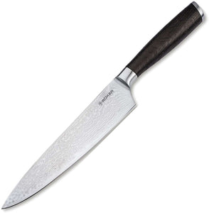 Boker Chef's Oak Wood Damascus Fixed Blade Kitchen Knife 130954DAM