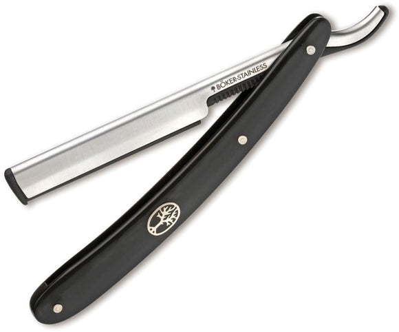 Boker Razette Straight Razor Black Synthetic Folding Stainless Steel Pocket Knife 140901