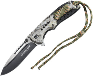 Boker Magnum Camo Companion Paracord Handle 2-Tone Fixed Blade Knife 01LG097