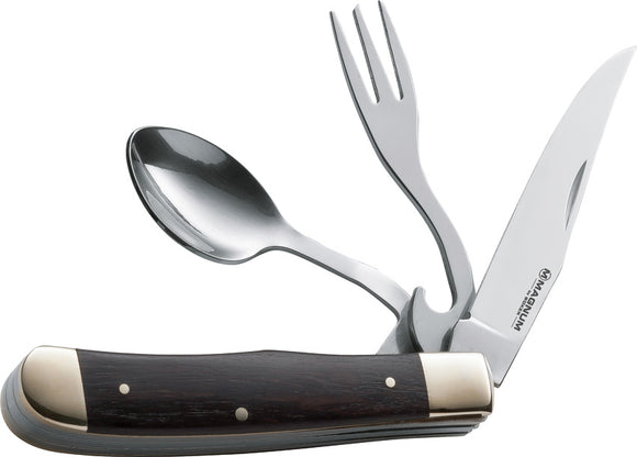 Boker Magnum Bon Appetite Fork Spoon Blade Black Folding Pocket Knife - M01LL209
