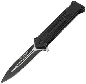 Boker Magnum Intricate Linerlock A/O Black Aluminum Folding 440A Stainless Pocket Knife M01LL322