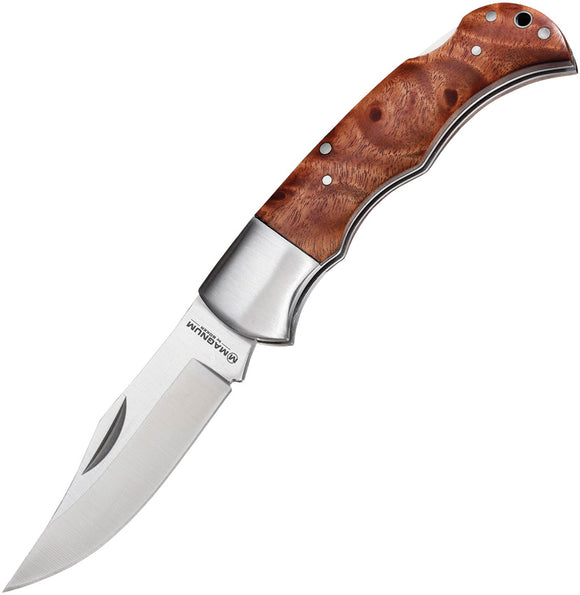 Boker Magnum Silver Pin I Lockback Quince Wood Folding Pocket Knife - M01MB076