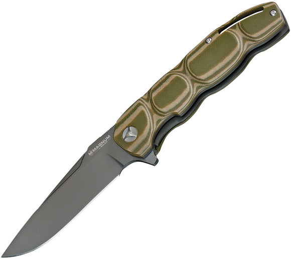 Boker Magnum Leader Liner Lock Knife OD Green G-10 Folding Pocket Knife - M01MB702