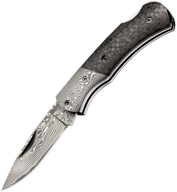 Boker Magnum DC Lockback Folding Damascus Steel Black Handle Knife M01MB739DAM