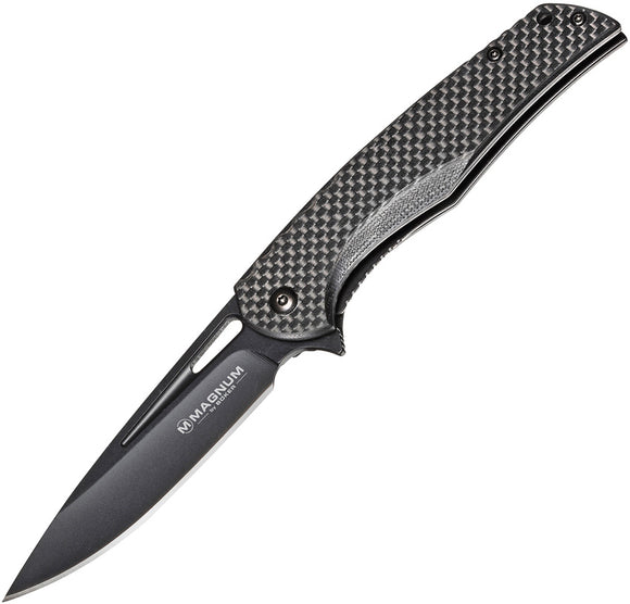Boker Magnum Black Carbon & G10 Linerlock Folding Pocket Knife M01RY703