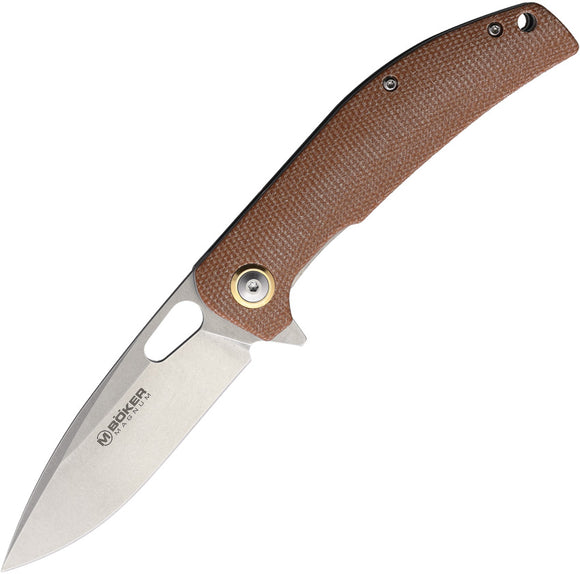 Boker Magnum Toxicofera Linerlock Brown Micarta Folding 440A Pocket Knife M01SC005