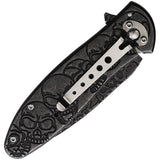 Boker Magnum Dia De Los Muertos Framelock Black Stonewash Folding 440A Pocket Knife M01SC519