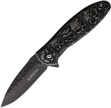 Boker Magnum Dia De Los Muertos Framelock Black Stonewash Folding 440A Pocket Knife M01SC519