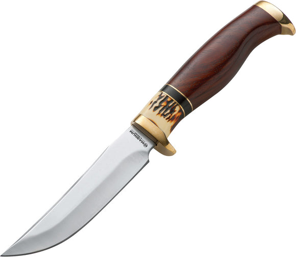 Boker Magnum Premium Skinner Fixed Blade Wood & Bone Trim Handle Knife - 02LL163