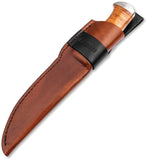 Boker Magnum Collection 2026 LTE Stacked Leather BKR-10 Steel Fixed Blade Knife w/ Sheath M02MAG2026