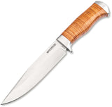 Boker Magnum Collection 2026 LTE Stacked Leather BKR-10 Steel Fixed Blade Knife w/ Sheath M02MAG2026