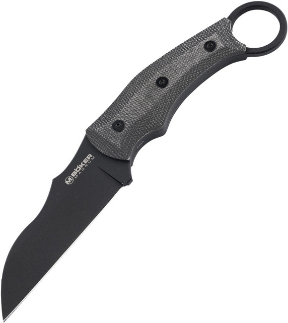 Boker Magnum Straight Karambit Black Micarta 7Cr17MoV Fixed Blade Knife w/ Sheath M02RY700