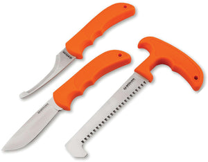 Boker Magnum HL Game Orange TPR 440 Stainless 3pc Fixed Blade Knife Set M02RY803