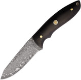 Boker Magnum Vernery Ebony Wood Damascus Fixed Blade Knife w/ Sheath M02SC018DAM