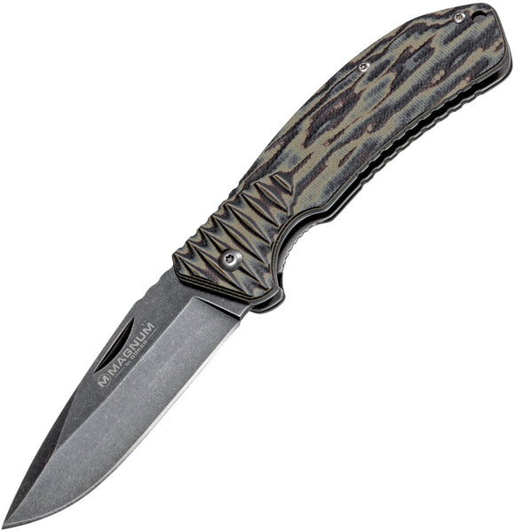 Boker Magnum Sierra Alpha Linerlock Blade Green Camo Folding Knife - m03529