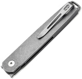 Boker Plus LRF Linerlock Stonewashed Titanium Folding Damascus Pocket Knife P01BO174DAM