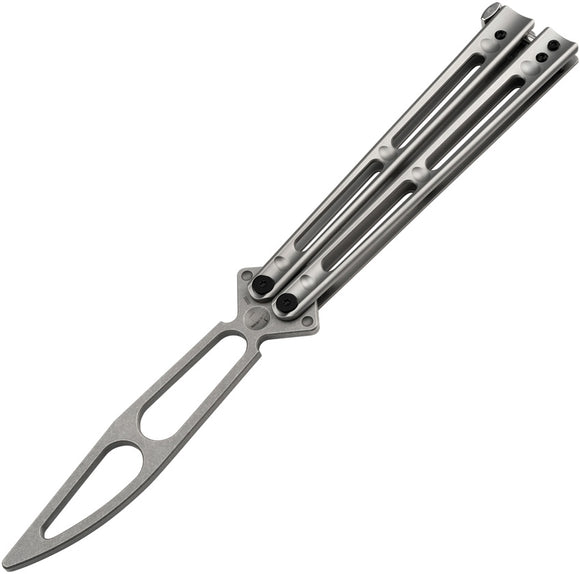 Boker Plus Papillon Balisong Trainer Stonewashed 420 Stainless Butterfly Knife P01BO352