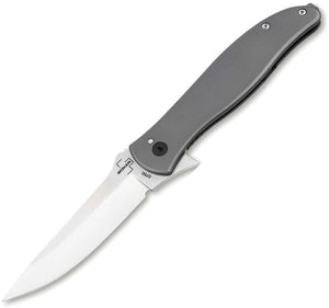 Boker Plus The Escort Framelock Gray Stainless Folding Nitro-V Pocket Knife P01BO638