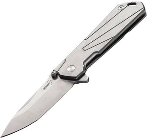 Boker Plus Kihon Tanto Framelock Folding Blade Stainless Handle Knife P01BO764