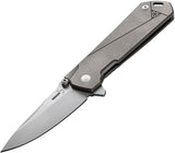 Boker Plus Kihon VG10 Blade Gray Titanium Framelock Folding Knife - P01BO773