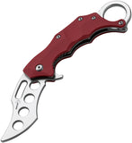 Boker Plus Wildcat Karambit Trainer Linerlock Red G10 Unsharpened Folding Knife - P01BO779