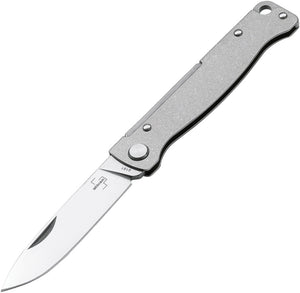 Boker Plus Atlas Slip Joint Stonewash Stainless Folding 12C27 Pocket Knife P01BO856