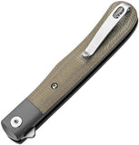 Boker Plus Modern Trapper Uno Linerlock Natural Micarta Folding Nitro-V Knife P01BO930