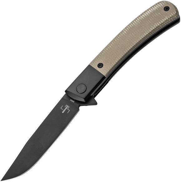 Boker Plus Modern Gentleman Linerlock Green Micarta Folding Nitro-V Pocket Knife P01BO931