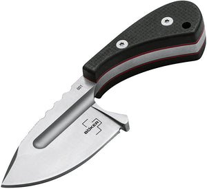 Boker Plus Sigyn Black G10 D2 Steel Drop Pt Fixed Blade Knife w/ Sheath P02BO037