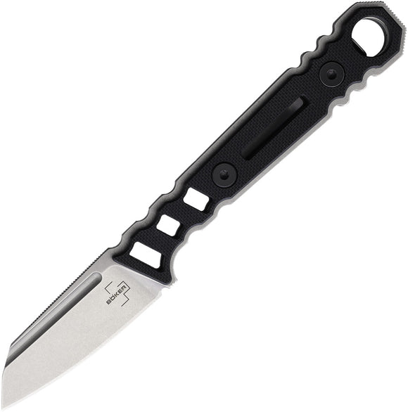 Boker Plus Ylvi Black G10 D2 Steel Sheepsfoot Fixed Blade Knife w/ Sheath P02BO038