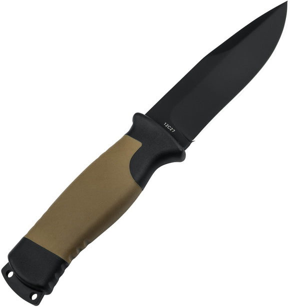Boker Plus Desertman Black & Brown TPR 12C27 Fixed Blade Knife w/ Sheath P02BO083