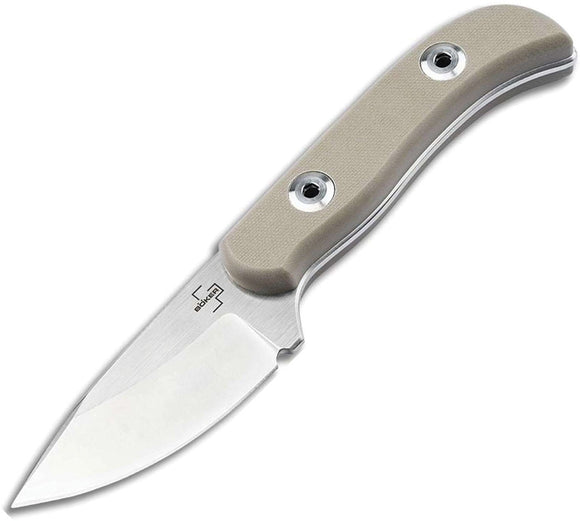Boker Plus Dasos 2.0 Tan G10 D2 Steel Drop Pt Fixed Blade Knife w/ Sheath P02BO111