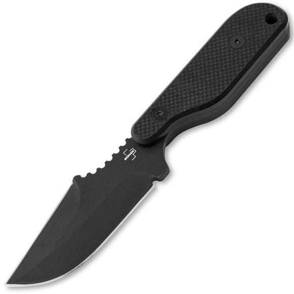 Boker Plus Kagat Black G10 1095 Carbon Steel Fixed Blade Knife w/ Sheath P02BP0001