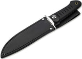 Boker Plus Sledgedog Black TPR D2 Steel Fixed Blade Knife w/ Sheath P02BP0015