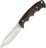 Browning Wood Full Tang 8.5" Satin Stainless Drop Pt Fixed Blade Knife 0214