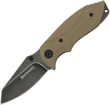Browning Hysteria Linerlock Tan Handle Black Folding Drop Pt Blade Knife 0264