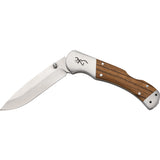 Browning Large Sage Creek Lockback Brown/Black Wood Handle 440C Folding Pocket Knife 0533b