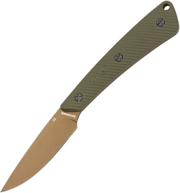 Browning Back Country Micro OD Green G10 D2 Steel Fixed Blade Knife 0538B