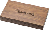 Browning Medallion Box Set 2024 LTE Walnut Wood 440C Fixed Blade Knife 0539B