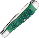 Browning Trapper Green Jigged Bone Folding Stainless Clip & Spey Pocket Knife 0540B