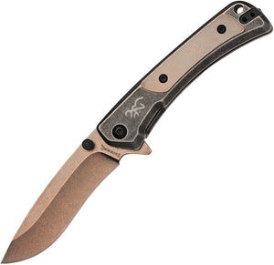 Browning Jericho Framelock Black Stainless & Copper Folding D2 Steel Pocket Knife 0544B