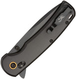 Browning Buckmark Crossbar Lock Black Aluminum Folding D2 Steel Pocket Knife 0546B